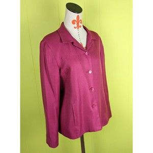 VTG Pendleton Women's 14 Pink Fuxcia  Silk Wool Blend Evening Blazer Jacket EUC